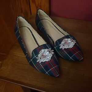 Plaid dressy flats